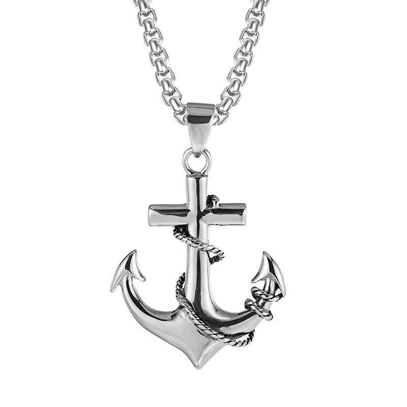 Wholesale  Retro Devil's Eye Necklace Men's Personality Trendy Hip Hop Titanium Steel Pendant Joker sweater chain